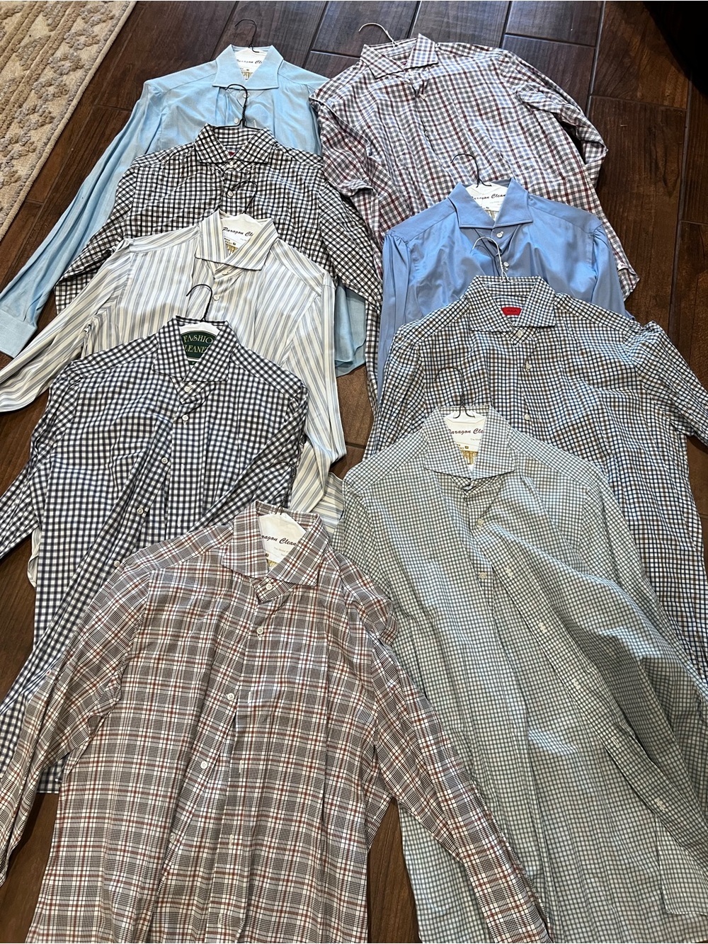 ISAIA NAPOLI 16/41 Made in Italy Men’s Dress Shirt lot of 9 Freshly Dry Cleaned